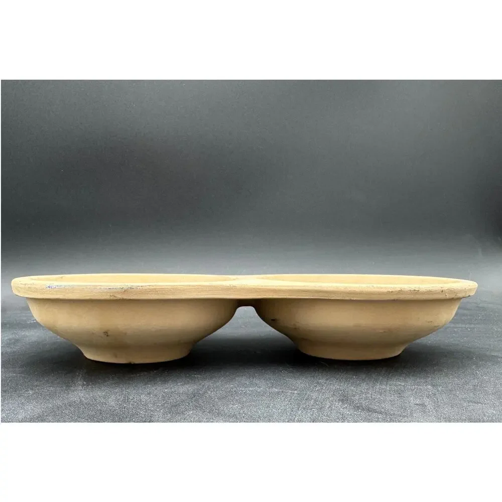 Pampered Chef Egg Cooker Cake Pan Stoneware Double Bowl Baker 5153